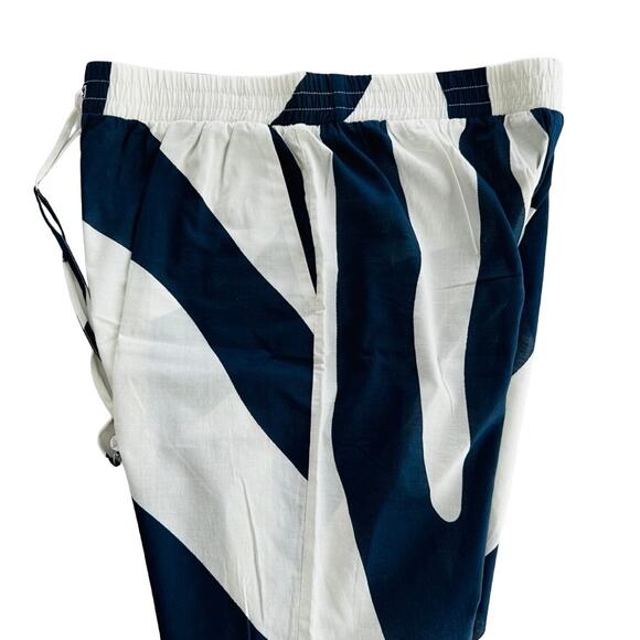 Milly Cabana Cover Up Pant Blue White Cotton Size Large Wide Leg Beach - Picture 5 of 7